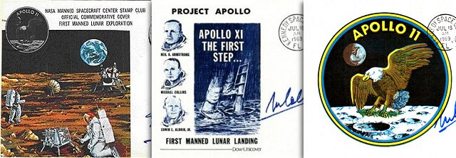 Apollo 11 flown and insurance cover cachets