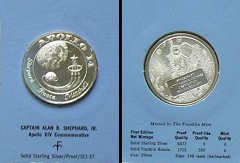 Franklin Mint Apollo 14 commemorative silver coin