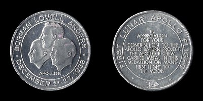 Apollo 8 Manned Flight Awareness medallion