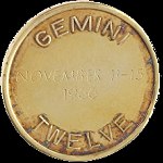 Gemini 12 gold Fliteline medallion back
