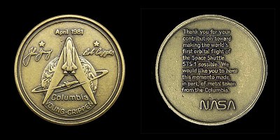 STS-1 Manned Flight Awareness medallion