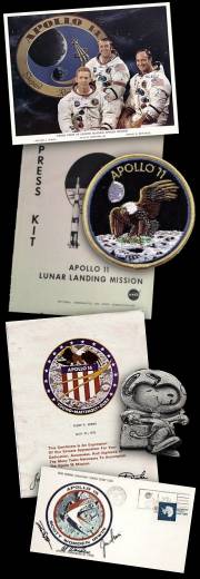 Collection of space memorabilia